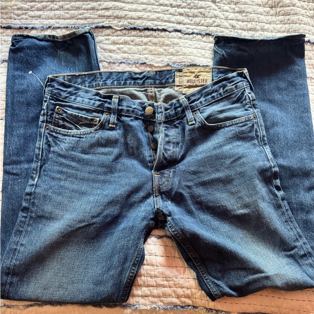 Hollister Men's Dark Blue Skinny Jeans